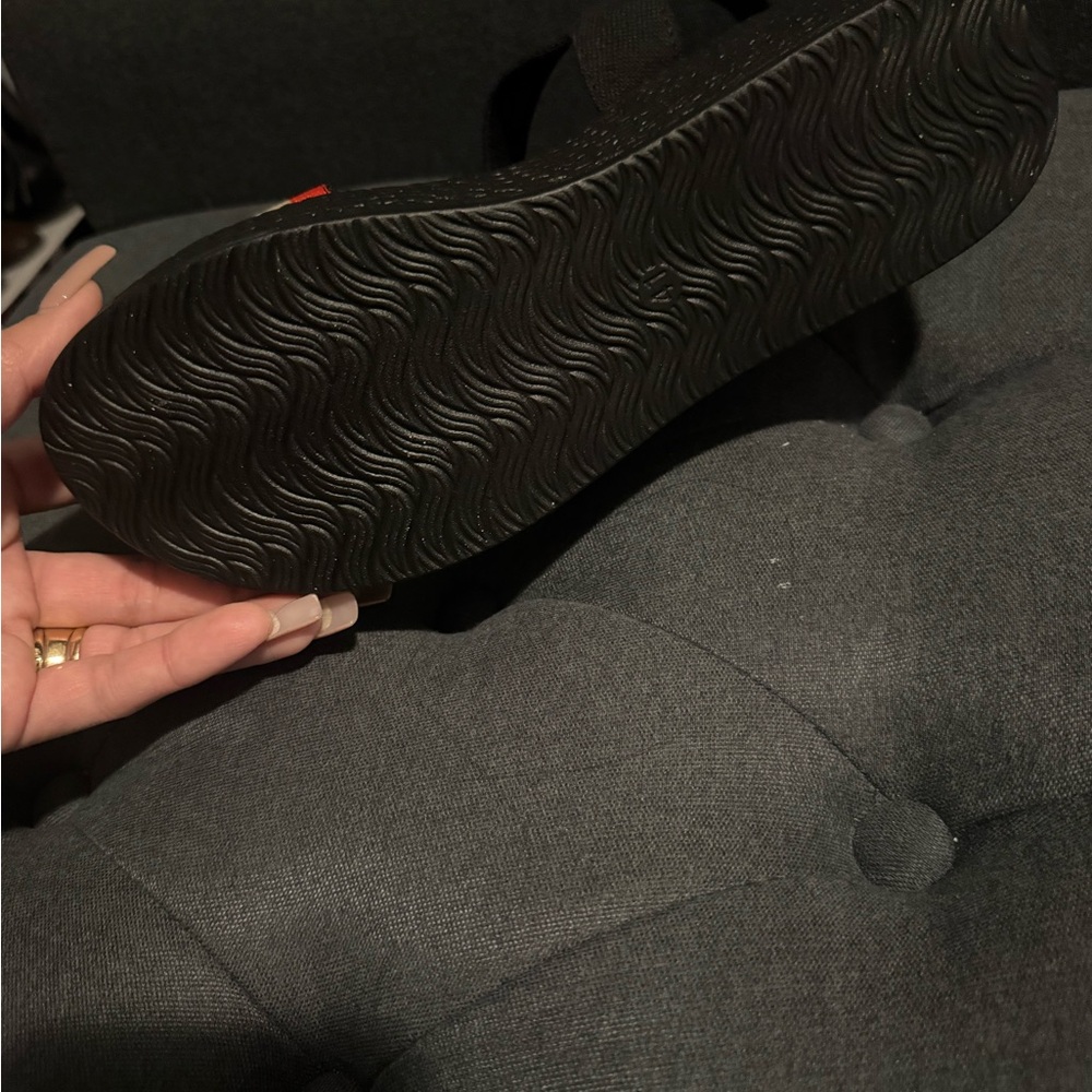 Black Textured Sole Sandals